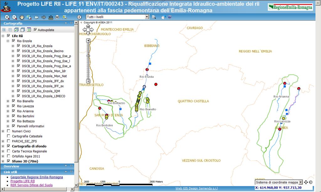 Web GIS Moka Life RINASCE Regione