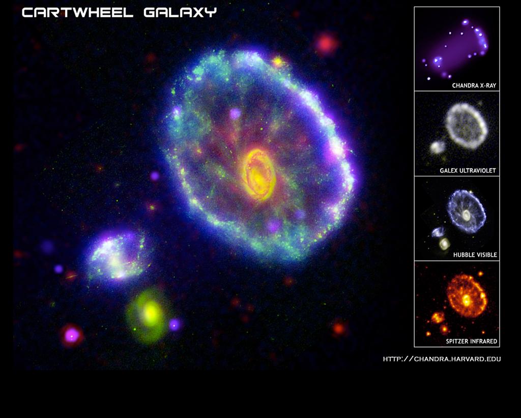 Immagine composita della galassia Cartwheel, a circa 500 milioni d anni luce dalla terra.
