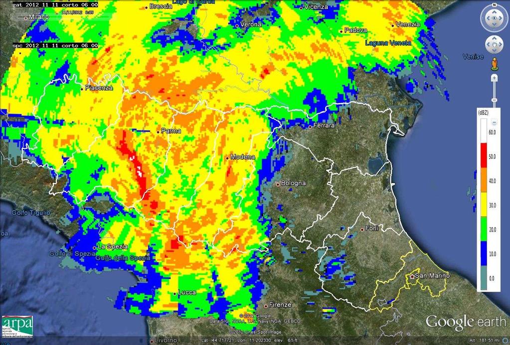 intensa sul versante toscano dell Appennino e il loro successivo spostamento