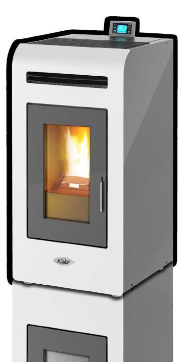 Telecomando STUFA A PELLET DENIA 14 C - MIA 16 C Colori Bianco Nuovo Display LCD Bordeaux Nero 3 Ventilatori Indipendenti 350 m 3 (14 C) 400 m 3 (16 C) DATI TECNICI Potenza globale (max - min)