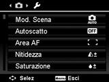 Uso del menu Registrazione Se si è nella modalità di registrazione, è possibile accedere al menu Registrazione premendo semplicemente il pulsante Menu sulla fotocamera.