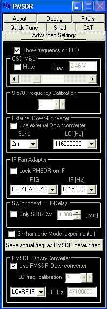 Prestazioni: oscillatore locale - calibrazione Il software (DLL+ firmware) permette una calibrazione fine della frequenza di