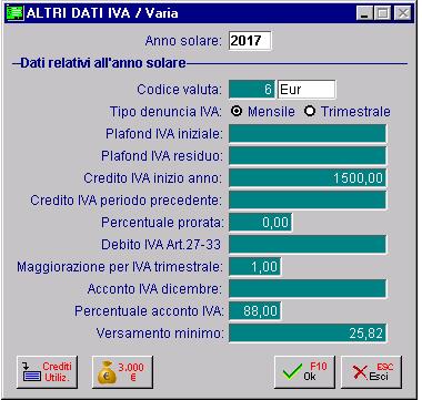 INTEGRAZIONE MODULO CADI DI FATEL All inizio del 2017, la situazione degli Altri Dati Iva è la seguente: Fig. 1.33 Altri Dati Iva A gennaio si registrano le seguenti movimentazioni: Attività 111.