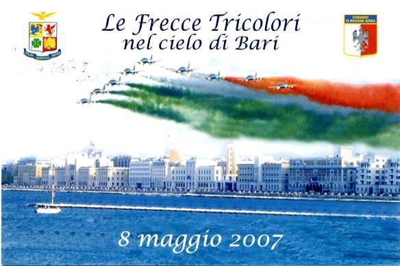 8 MAGGIO 2007 VOLO BARI RIVOLTO in occasione della FESTA del PATRONO di BARI SAN NICOLA, è