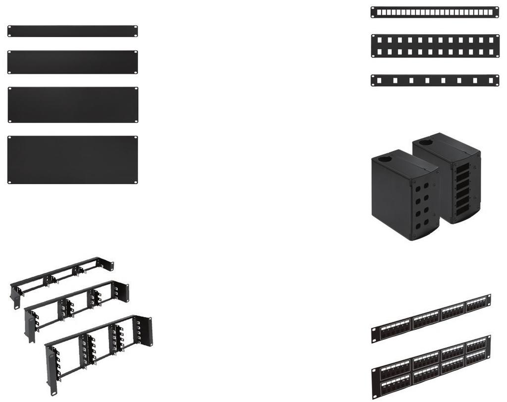 34 35 PIASTRE / PANNELLI PATCH PANEL PANNELLI CIECHI Chiude l unità del rack non utilizzato.