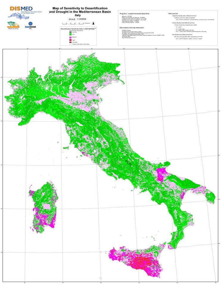 Desertificazione in Italia Oltre un