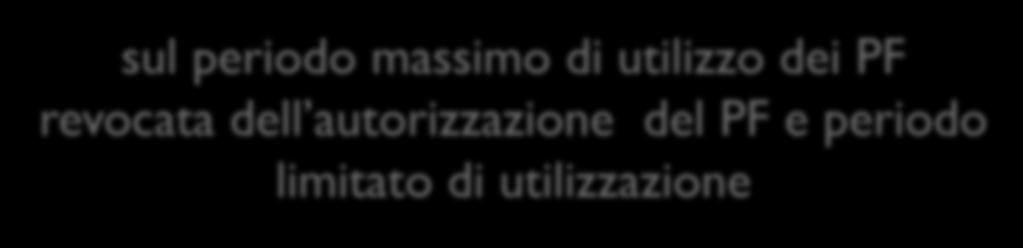 Prescrizioni per la vendita dei P.F.