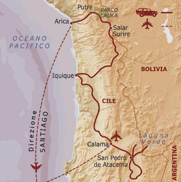 10 giorno / Arica Valle di Azapa Città dell eterna primavera, Arica è situata all estremo nord del Cile nei pressi della frontiera con il Perù.