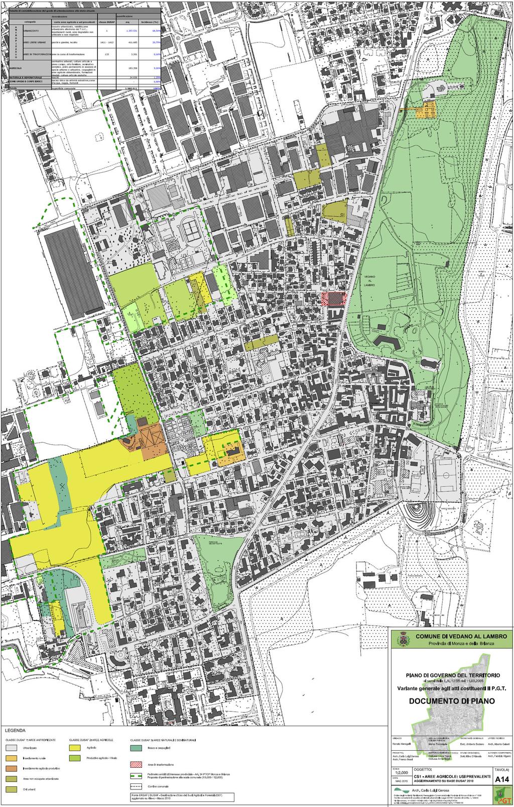 Comune di Vedano al Lambro (MB) Estratto tav.