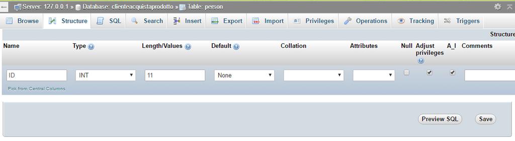 Se le operazioni CRUD non funzionano bisogna rendere l attributo id (della tabella Person) autoincrementante, in quanto con l importazione statica da excel si è posto l id solo come chiave primaria,