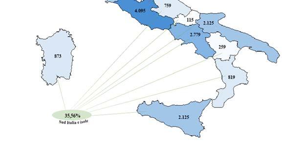 98 98 Relazione Annuale al Parlamento 2016 Persone segnalate - distribuzione regionale La regione Lazio, con un totale di 4.