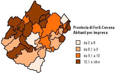 La colorazione indica i valori positivi (verde), negativi (rosso) assumibili dall'indicatore determinati considerando  Variazione % imprese attive di breve periodo Il numero delle imprese attive nel