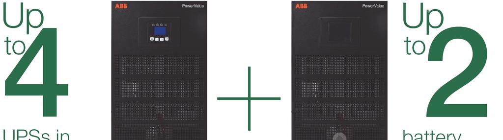 Batterie PowerValue può essere conﬁgurato con corrispondenti armadi batteria per soddisfare le richieste di tempi di esecuzione prolungati.