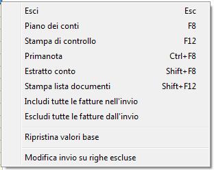 Prima d iniziare la verifica del informazioni presenti in videata cliccare con il tasto destro del mouse e selezionare la funzione Ripristino valori base.