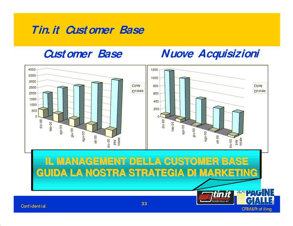 Esempio 2: la customer base Il direttore marketing di un azienda di telecomunicazioni vuole