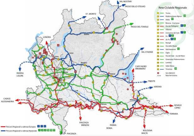 La rete ciclabile