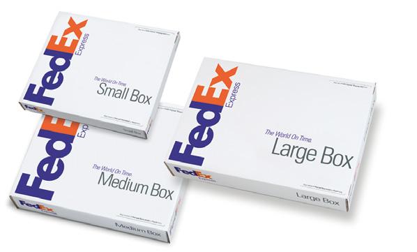 FedEx Large Box: Misure interne: altezza 31,4 cm, larghezza 45,4 cm e profondità 7,6 cm.