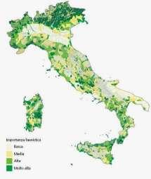 Importanza faunistica del territorio italiano (ricchezza di specie) La connettività ecologica e la Strategia Nazionale per la Biodiversità - 2010 Le principali minacce alla biodiversità in Italia a