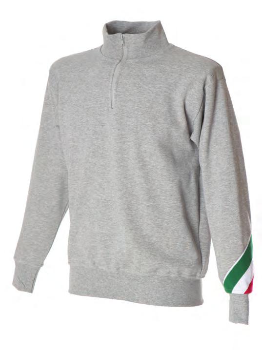 MADE IN ITALY Trento Felpa made in Italy 100% cotone - Collo a lupetto in costine - Zip corta - Torcia tricolore sul