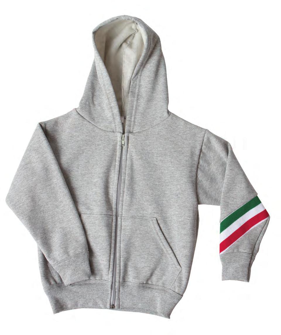 280 g/m 2 Made in Italy MADE IN ITALY Sanremo Boy Felpa bambino made in Italy 100% cotone - Cappuccio - Zip lunga - Torcia