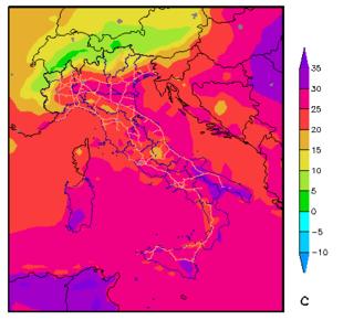a 2m dal suolo Situazione: Venerdì, ciclone Poppea sull'italia: maltempo con temporali e locali grandinate al Nord, specie al Nordest.