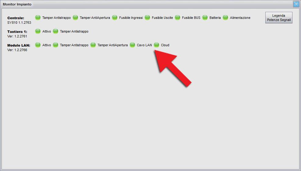 Diagnostica LAN e modulo GSM GPRS Durante la funzione di monitor visualizza in tempo reale la presenza del