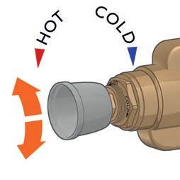 A fronte di tutto ciò, è quindi necessario installare un miscelatore termostatico che sia in grado di: - ridurre la temperatura al punto di utilizzo ad un valore più basso rispetto a quello di