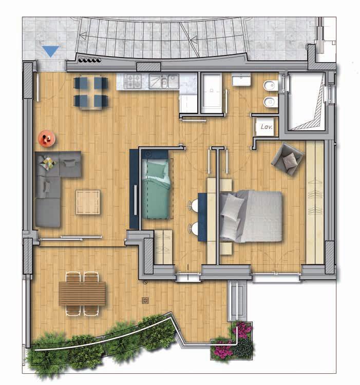 Completa l appartamento un terrazzo vivibile dotato di orto e