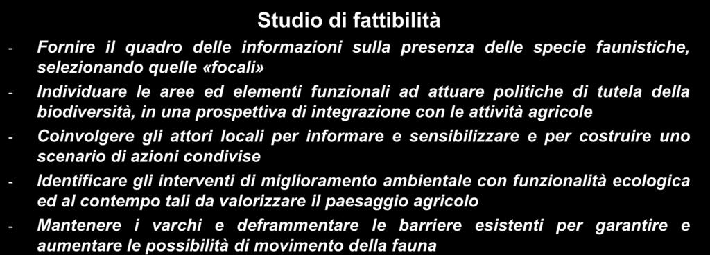 Obiettivo Realizzare la connessione ecologica tra il Bosco di Vanzago e il Parco delle Groane, predisponendo uno «studio di fattibilità».