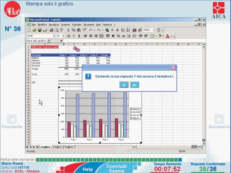 Simulazioni Con questo tipo di al candidato è richiesta l esecuzione di azioni su un interfaccia che simula il comportamento di un ambiente operativo o di un determinato applicativo software.