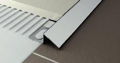 profili per pavimenti di differente livello Pronivel P è una linea di profili da applicare durante la posa della ceramica o del marmo e si presta a raccordare pavimentazioni di diverso spessore.