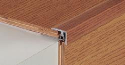 profili per pavimenti in legno e laminato L articolo G/1 è un profilo paragradino per scale. Permette la dilatazione di pavimenti in legno o laminato a posa flottante con spessore da 6,5 a 15 mm.