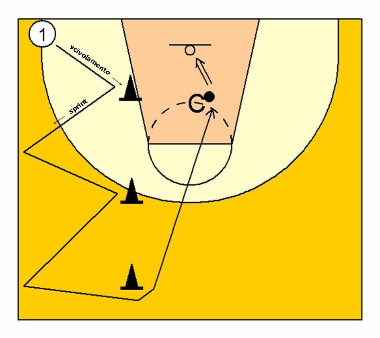 20 MODULO TECNICO (Indirizzo Metabolico) 10 Senza Palleggio #3 Una fila a fondo campo: eseguire consecutivamente scivolamenti fino al birillo e sprint fino alla riga laterale.