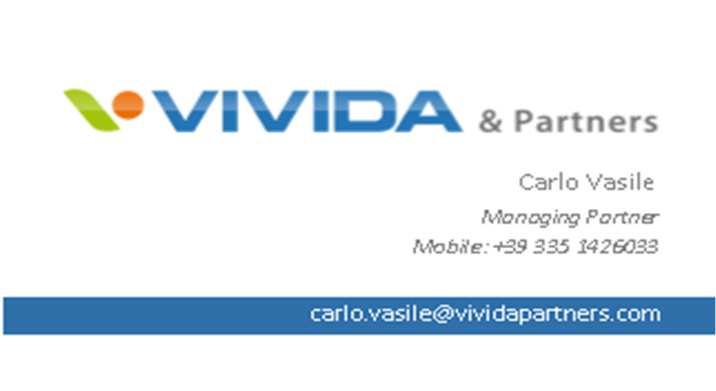 Eccoci Carlo Vasile, fondatore e managing partner di VIVIDA; Ha lavorato in Ernst & Young dal 2002 al 2012; È revisore legale dei conti dal 2007; È attivamente coinvolto nel Global Reporting