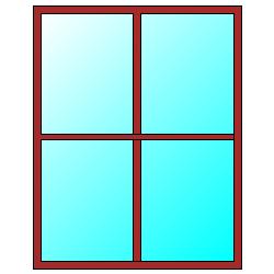 CARATTERISTICHE TERMICHE DEI COMPONENTI FINESTRATI secondo UNI EN 12831 - UNI EN ISO 6946 - UNI EN ISO 10077 Descrizione della finestra: F4 95 x 240 Codice: W4 Caratteristiche del serramento