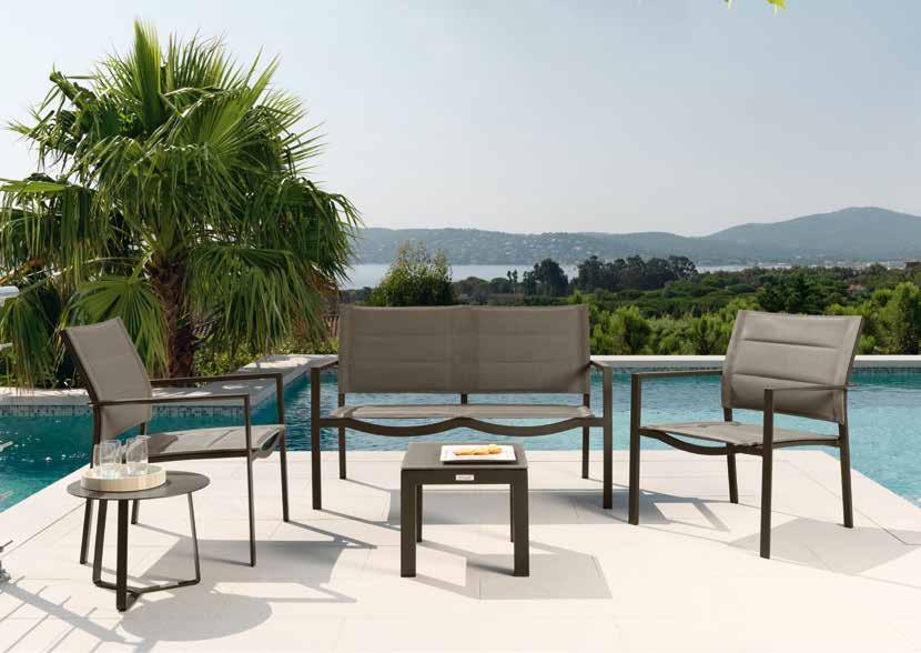 Touch set lounge Set da 4 pezzi con struttura in alluminio