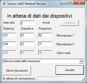 successiva rilevazione. Procedere quindi con la misurazione.