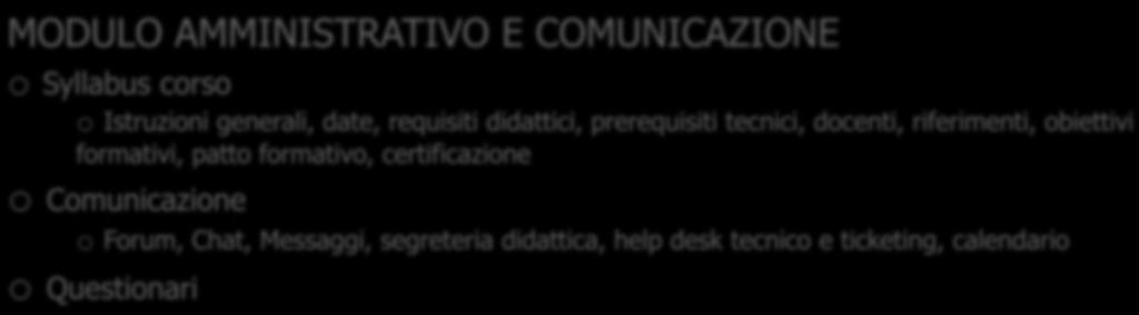 Messaggi, segreteria didattica, help desk tecnico e ticketing,