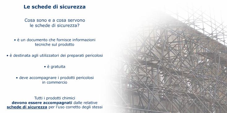 La scheda di sicurezza: è un documento che fornisce informazioni tecniche precise sul prodotto: è destinata agli utilizzatori dei preparati pericolosi; è gratuita; eve accompagnare i prodotti