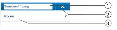 Messa in funzione Impostazioni dei parametri modulo sensore 1x Impostazioni dei sensori [1] Modifica del nome [2] Cancellazione del canale [3] Selezione del commutatore nella vista elenchi Fig.