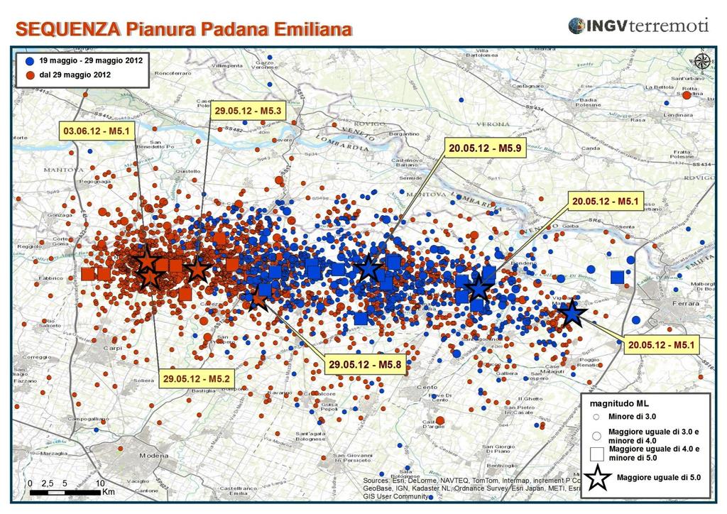 La sequenza sismica emiliana Fonte: http://ingvterremoti.