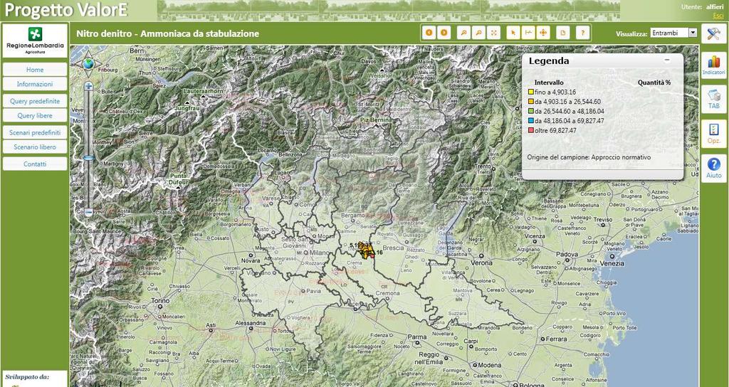 Scenari liberi AZOTO AL CAMPO (Kg N/ha) - Selezione in 9 comuni in provincia di Bergamo di 38 aziende con allevamenti suini