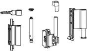 100-4201 Braccio tipo 2 per ante da 551 a 1700 mm arm Type 2 for wing 551 / 1700 mm 100-4301N braccio supplementare per anta ribalta (da utilizzare con il Braccio 2) per larghezze anta da mm.