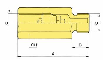 CV series IN LINE CHECK VLVE VLVOL DI NON RITORNO CODE CODICE Ø C* MX FLOW MX FLUSSO MX PRESSURE MX PRESSIONE l/min bar psi mm in mm in CV-04 1/4" 13 350 5000 60 2.36 19 0.