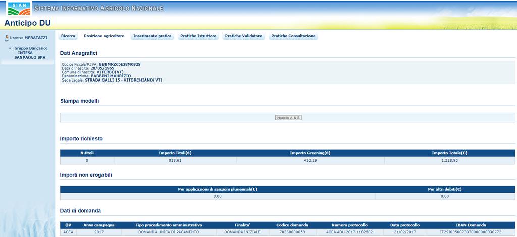 Tasti abilitati <Mdell A & B > Cnsente di visualizzare il pdf cntenente cpia dei Mdelli A & B