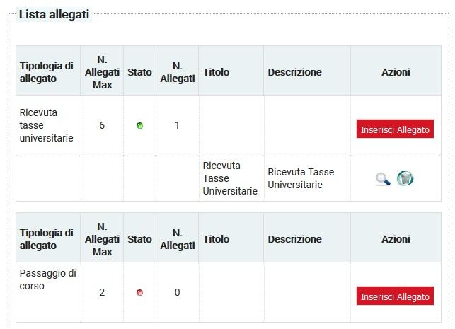 Clicca sul tasto Inserisci allegato nel box dedicato al