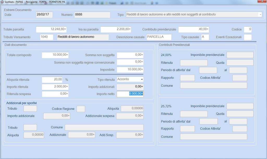 La registrazione del pagamento da parte della P.A. al fornitore va effettuata con la causale 192 PAGAMENTO FATTURA SPL A.