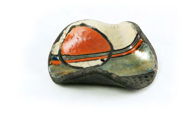 9312608 - portaincenso gondola ceramica raku
