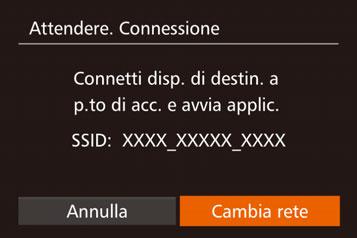 Connessione senza un punto di accesso In caso di connessione a uno smartphone o una stampante tramite Wi-Fi, è possibile utilizzare la fotocamera come punto di accesso (modalità Punto di accesso