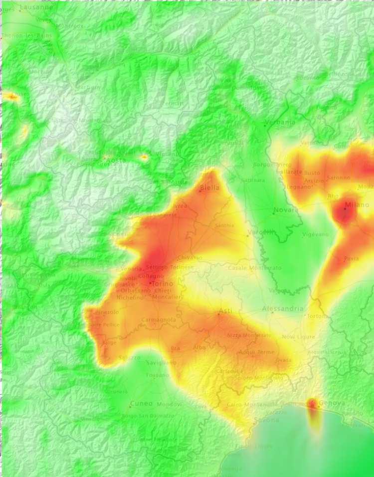 (NO 2, PM 10 e O 3 ) e previsioni giornaliere (giorno in